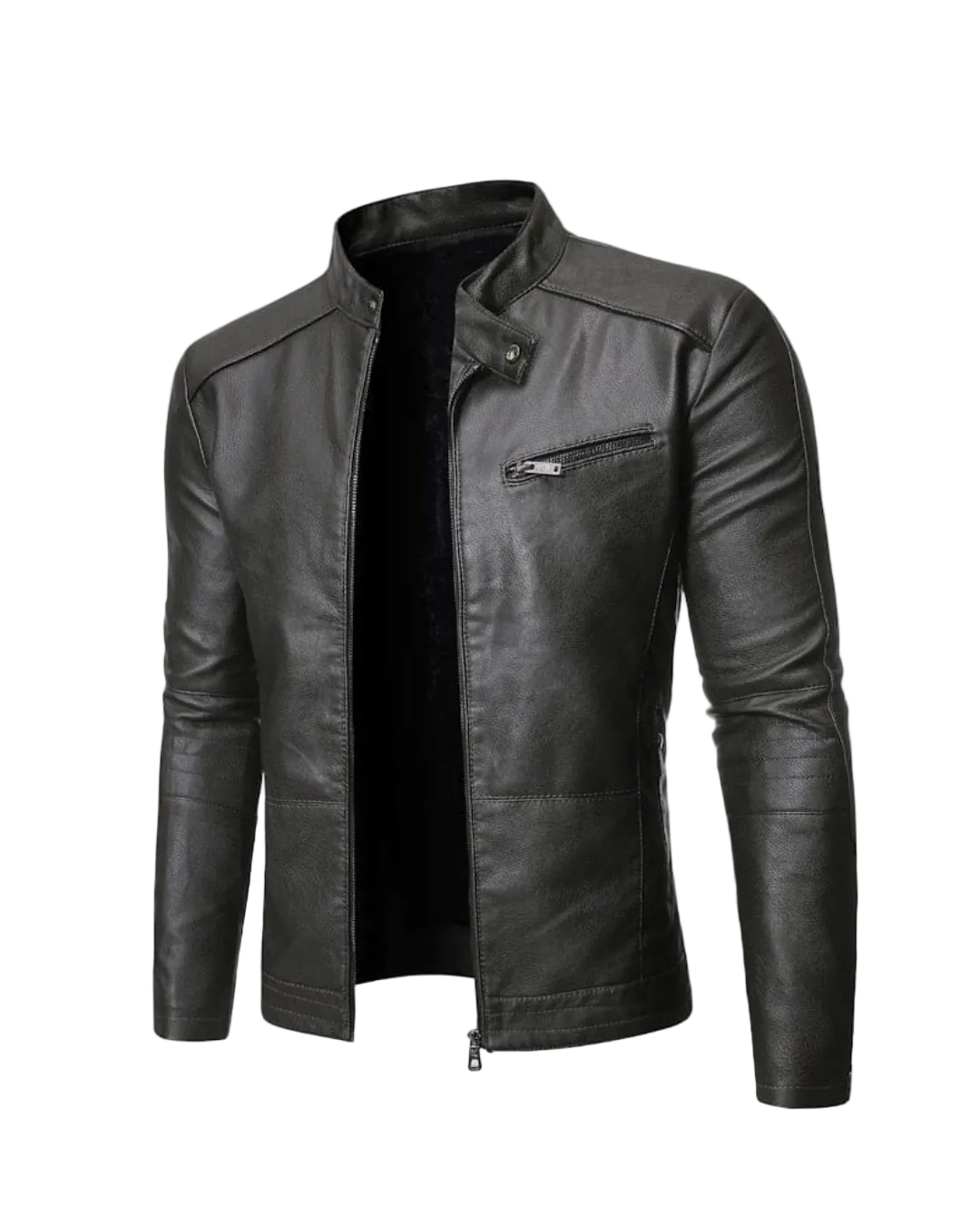 Jaqueta Masculina Madrid em Couro Ecológico Slim - Loja Romazi